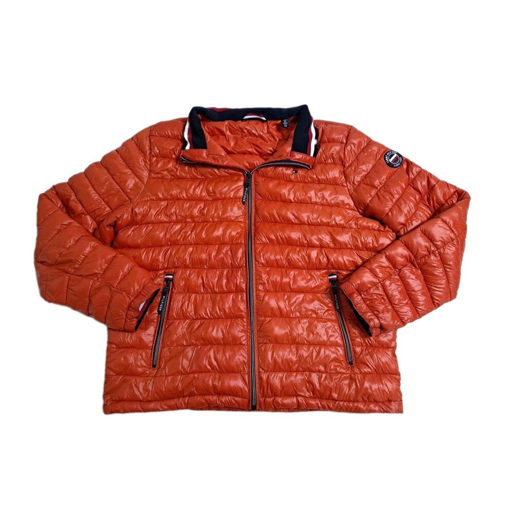 Tommy Hilfiger Men's XL Lightweight Warm Like Down Hooded Jacket Coat Puffer
